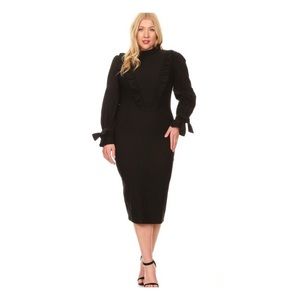 SOLID MIDI DRESS IN A BODYCON FIT